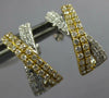 .64CT DIAMOND 18KT 2 TONE GOLD MULTI ROW CRISS CROSS CLASSIC X HANGING EARRINGS