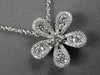 ESTATE .54CT DIAMOND 14KT WHITE GOLD 3D CLASSIC ROUND FLOWER FLOATING PENDANT