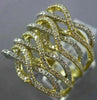 ESTATE EXTRA LARGE 1.62CT DIAMOND 14KT TWO TONE GOLD MULTI ROW CRISS CROSS RING