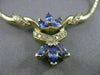 ESTATE 1.50CT DIAMOND TANZANITE 14K YELLOW GOLD SWIRL TWIST NECKLACE 18.5" 45X23