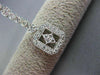 ESTATE .91CT DIAMOND 18KT WHITE GOLD RECTANGULAR MILGRAIN STAR HANGING EARRINGS
