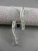 ESTATE .55CT DIAMOND & SAPPHIRE 14K WHITE GOLD LONG SWIRL PENDANT #34X12