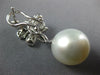 LARGE 2.03CT DIAMOND & AAA PEARL 18KT WHITE GOLD 3D MULTI LEAF HANGING EARRINGS