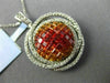 ESTATE LARGE 3.62CT DIAMOND & MULIT COLOR SAPPHIRE 18KT WHITE GOLD GLOBE PENDANT