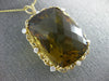 EXTRA LARGE 96.76CT DIAMOND & AAA SMOKY TOPAZ 14KT YELLOW GOLD FILIGREE PENDANT