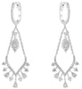 1.19CT DIAMOND 14KT WHITE GOLD 3D ROUND MULTI TEAR DROP HUGGIE HANGING EARRINGS
