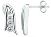 ESTATE .26CT DIAMOND 14K WHITE GOLD 4 STONE GRADUATING JOURNEY HANGING EARRINGS