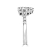 ESTATE .84CT DIAMOND 18KT WHITE GOLD 3D ROUND & BAGUETTE HEART SHAPE LOVE RING