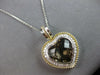 EXTRA LARGE 10.68CT DIAMOND & AAA SMOKEY TOPAZ 14KT 2 TONE GOLD HEART PENDANT