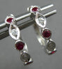 .23CT DIAMOND & AAA RUBY 14K WHITE GOLD 3D INFINITY HUGGIE HOOP HANGING EARRINGS