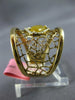 ESTATE LARGE 1.77 DIAMOND & AAA YELLOW SAPPHIRE 14KT YELLOW GOLD 3D WEB FUN RING