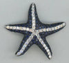 2.46CT DIAMOND & AAA SAPPHIRE 14KT WHITE GOLD 3D LUCKY STARFISH FLOATING PENDANT
