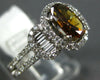 ESTATE 1.5CT WHITE & CHOCOLATE FANCY DIAMOND 14K WHITE GOLD OVAL ENGAGEMENT RING