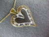 ESTATE LARGE 2.03CT DIAMOND 14K 2 TONE GOLD ROUND & BAGUETTE HEART PENDANT 27251