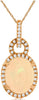 LARGE 1.82CT DIAMOND & AAA OPAL 14KT ROSE GOLD OVAL FLOWER HALO FLOATING PENDANT