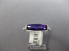 ESTATE 1.31CT DIAMOND & AAA AMETHYST 14KT WHITE GOLD 3D CLASSIC BAR RING