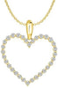 ESTATE 0.48CT DIAMOND 14KT WHITE GOLD 3D CLASSIC OPEN HEART LOVE PENDANT