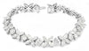 LARGE 20.02CT DIAMOND 18KT WHITE GOLD 3D ROUND & MARQUISE SHAPE FLORAL BRACELET