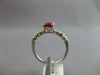 1.12CT DIAMOND & AAA RUBY 18KT WHITE GOLD 3D ROUND MULTI FLOWER ENGAGEMENT RING