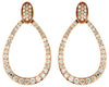 .97CT DIAMOND 14K ROSE GOLD ROUND OPEN TEAR DROP GRADUATING FUN HANGING EARRINGS