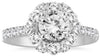 ESTATE 1.71CT DIAMOND 14KT WHITE GOLD 3D ROUND HALO FLOWER ENGAGEMENT RING