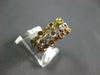 ESTATE WIDE .35CT DIAMOND 14KT TRI COLOR GOLD FILIGREE MILGRAIN STACKABLE RING