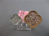 LARGE .89CT WHITE & PINK DIAMOND 18K WHITE & ROSE GOLD FLOWER FILIGREE LOVE RING