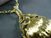 ESTATE LARGE .30CT DIAMOND 18K YELLOW GOLD ETOILE CROWN FLOATING PENDANT & CHAIN