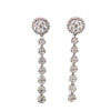 LARGE 2.03CT DIAMOND 18KT WHITE GOLD 3D CIRCULAR HALO CLUSTER HANGING EARRINGS