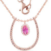 .55CT WHITE & CHOCOLATE FANCY DIAMOND & AAA RUBY 14KT ROSE GOLD FLOATING PENDANT