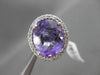 ESTATE LARGE 7.28CT DIAMOND & AAA AMETHYST 14KT WHITE GOLD 3D FILIGREE HALO RING