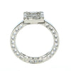 ESTATE .63CT DIAMOND 18KT WHITE GOLD ROUND & BAGUETTE CLUSTER MULTI HEART RING