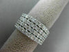 ESTATE LARGE 2.90CT DIAMOND 14K WHITE GOLD 3D MULTI ROW WEDDING ANNIVERSARY RING