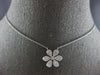 ESTATE .44CT DIAMOND 14KT WHITE GOLD 3D CLASSIC ROUND FLOWER LOVE NECKLACE