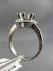 ESTATE WIDE .35CT DIAMOND 14KT WHITE GOLD HALO SEMI MOUNT ENGAGEMENT RING #1028