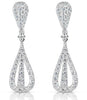 ESTATE 1.47CT DIAMOND 14K WHITE GOLD CLASSIC TEAR DROP INFINITY HANGING EARRINGS