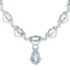 EXTRA LARGE 81.02CT DIAMOND & AAA AQUAMARINE 18KT WHITE GOLD ETERNITY NECKLACE