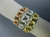 ESTATE .52CT DIAMOND 14K TRI COLOR GOLD 3D LINK CHAIN STACKABLE ANNIVERSARY RING