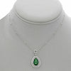 ESTATE 4.37CT DIAMOND & AAA EMERALD 18K 2 TONE GOLD CIRCLE OF LIFE HALO NECKLACE