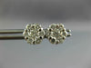 ESTATE 1.09CT DIAMOND 14KT WHITE GOLD 3D FLOWER CLUSTER STUD EARRINGS #2812
