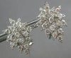 LARGE 3.20CT DIAMOND 18KT WHITE GOLD MULTI LEAF CLUSTER FLOWER CLIP ON EARRINGS