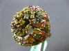 ESTATE EXTRA LARGE 7.0CT AAA MULTI COLOR SAPPHIRE 18K YELLOW GOLD 3D FLOWER RING