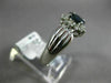 ESTATE .76CT DIAMOND & AAA SAPPHIRE 14KT WHITE GOLD 3D OVAL HALO FLOWER FUN RING