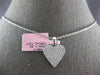 ESTATE .73CT DIAMOND 14KT WHITE GOLD 3D CLASSIC PAVE HEART LOVE NECKLACE