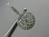 ESTATE .88CT DIAMOND 18KT WHITE GOLD 3D CLASSIC HALO LEVERBACK HANGING EARRINGS