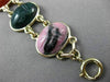 ANTIQUE LARGE JADE CARNELIAN ONYX 14K YELLOW GOLD OVAL DOUBLE ROW BRACELET 23386