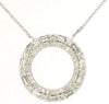 .73CT DIAMOND 14KT WHITE GOLD 3D ROUND & BAGUETTE ROUND CIRCLE OF LIFE NECKLACE