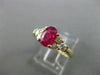ESTATE 1.39CT DIAMOND & AAA RUBY 14K YELLOW GOLD CLASSIC ENGAGEMENT RING #2450
