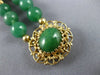 ANTIQUE AAA GREEN JADE 14KT YELLOW GOLD 3D CLASSIC BEADED 2 ROW BRACELET #2631