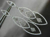 ESTATE LARGE 3.89CT DIAMOND 18KT WHITE GOLD 3D FLOWER TEAR DROP HANGING EARRINGS